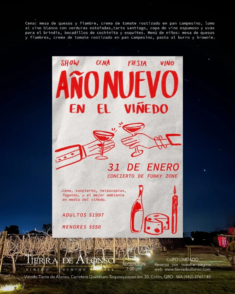 Celebra el Año Nuevo en el Viñedo Tierra de Alonso: Una Experiencia Única en Querétaro